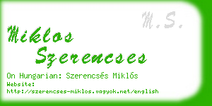 miklos szerencses business card