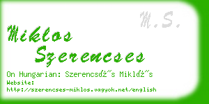 miklos szerencses business card